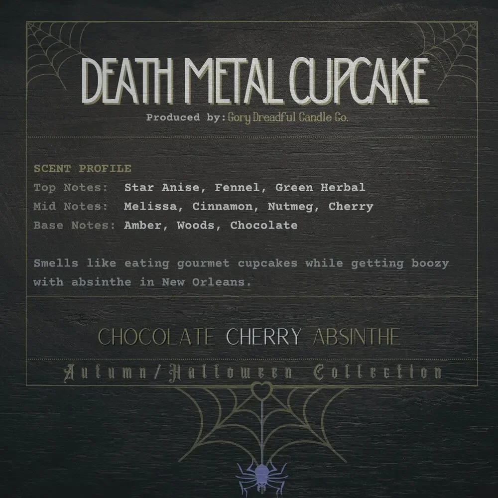 Death Metal Cupcake Sizzling Room Salt  Potpourri: Chocolate Cherry Absinthe